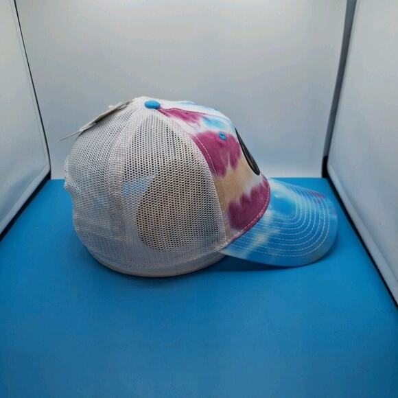 New York Mets Tie Dye Trucker Snapback Leather Patch Hat MLB The Game Cotton - Picture 5 of 7